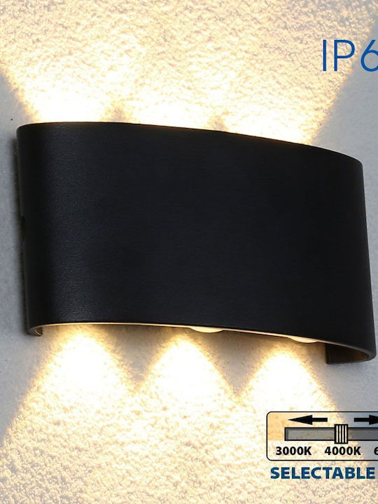 Vivalux Aruba Wall-Mounted Outdoor LED Lighting IP65 6W with Adjustable White Light 17x8x4cm