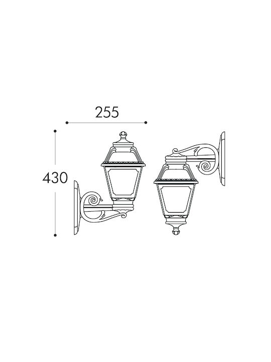 Eurolamp Wall-Mounted Outdoor Lantern E27 IP55