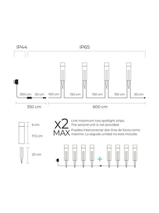 Ksix Φωτιστικό Δαπέδου LED Εξωτερικού Χώρου 12W με Θερμό Λευκό Φως IP65 Μαύρο