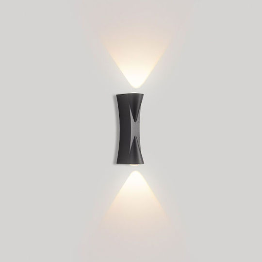 Luma Wandmontierte Außenleuchte LED IP54 mit Warmweiß Licht Doppelstrahl 6.5x17.5εκ.