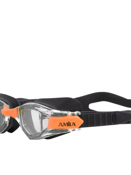 AMILA Swimming Goggles Adults with Anti-Fog Lenses Black