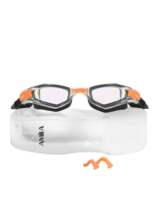 AMILA Swimming Goggles Adults with Anti-Fog Lenses Black