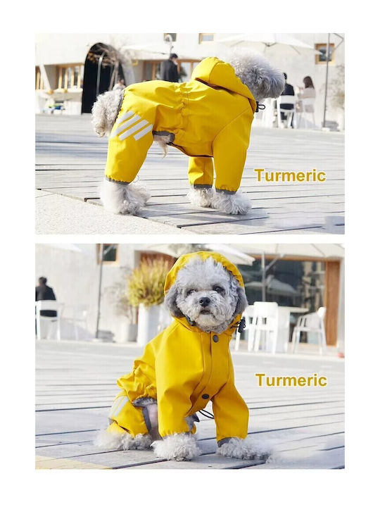 Yellow Waterproof Dog Coat with Hood
