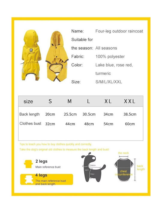 Blue Waterproof Dog Coat with Hood