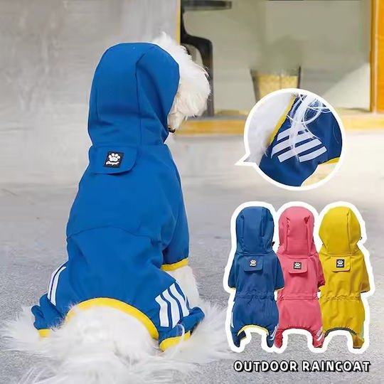 Blue Waterproof Dog Coat with Hood