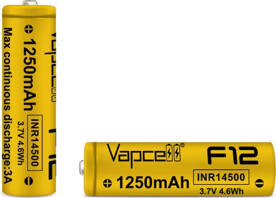 Vapcell 14500 F12 1250mah 3a Battery Raised Positive