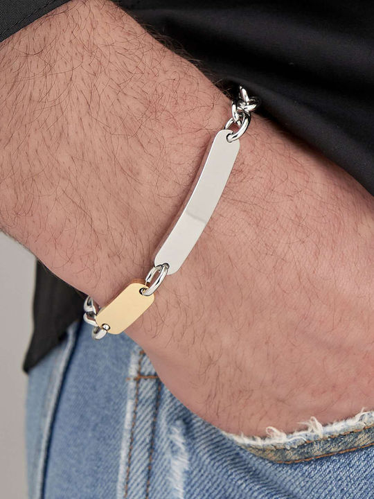 Luca Barra Bracelet Id made of Steel Gold Plated