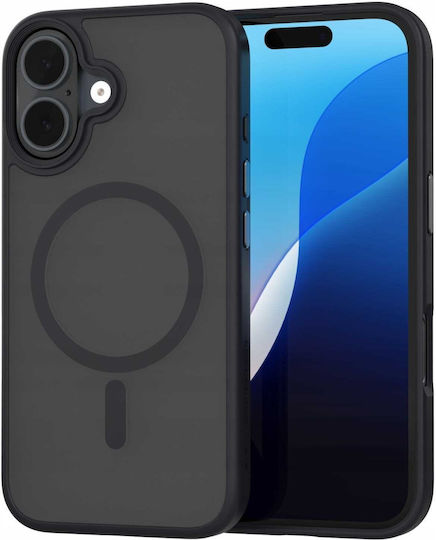 Spacecase Hybrid Magsafe Back Cover Plastic / Silicone Black (iPhone 16)