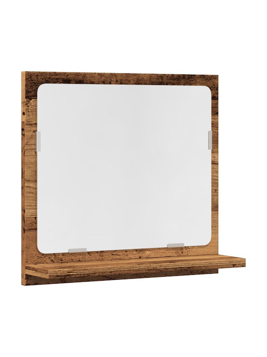 vidaXL Bathroom Mirror with Shelf & Cabinet 40x11cm Brown