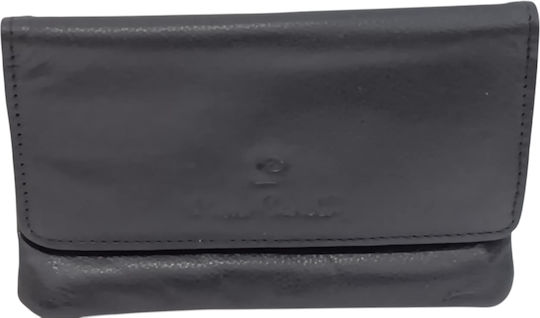 Pierre Cardin Leather Tobacco Pouch With Snap Closure Black