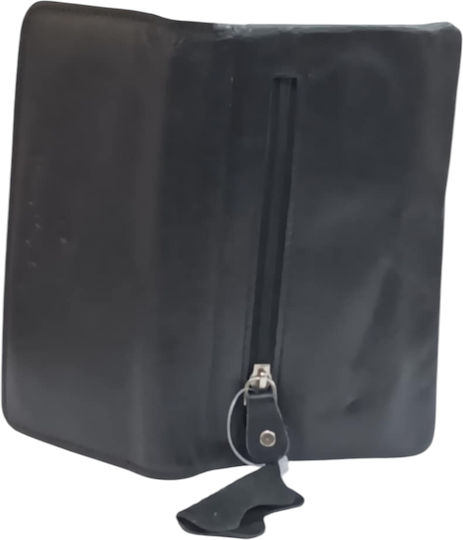 Pierre Cardin Leather Tobacco Pouch With Snap Closure Black