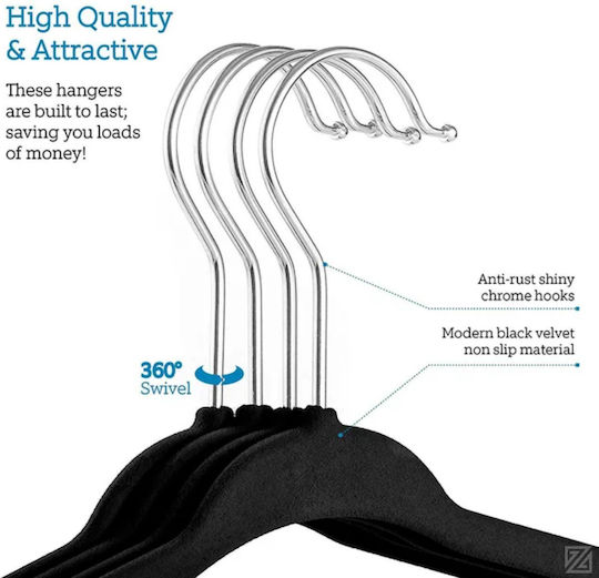Olympus Clothes Hanger Black 20pcs