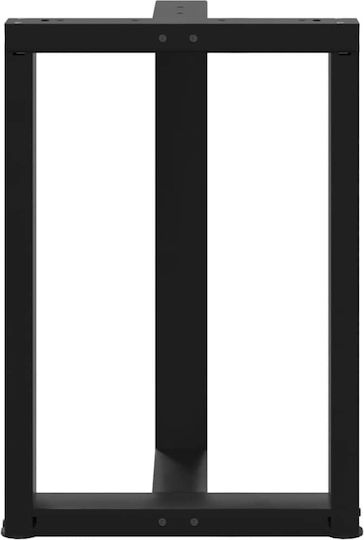 vidaXL Metallisches Möbelbein 2Stücke Für Tisch / Beistelltisch / Büro 60x35x72cm Schwarz