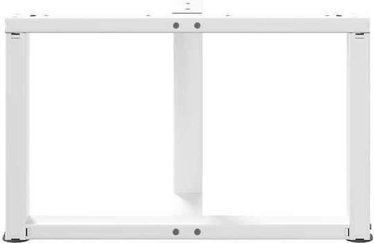 vidaXL Metallic Furniture Leg 2 Pieces Suitable for Office Table / Coffee Table 60x25x42cm White