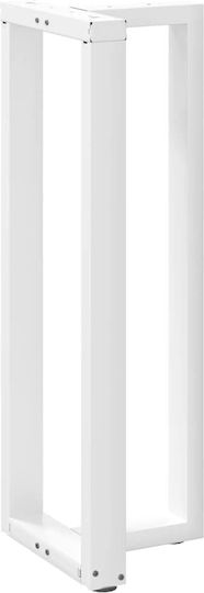 vidaXL Metallic Furniture Leg 2 Pieces Suitable for Table / Coffee Table / Office 50x35x110cm White