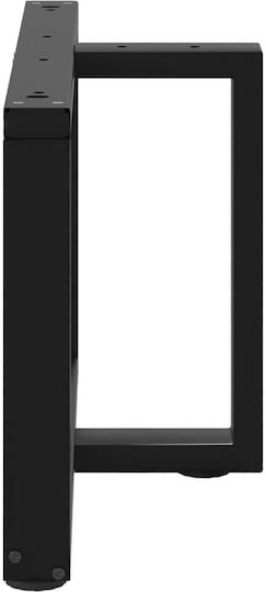 vidaXL Metallisches Möbelbein 2 Stück Für Tisch / Beistelltisch / Büro 70x25x42cm Schwarz