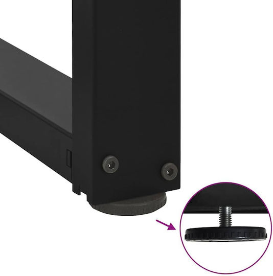 vidaXL Metallisches Möbelbein 2 Stück Für Tisch / Beistelltisch / Büro 70x25x42cm Schwarz
