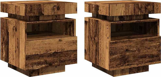 Wooden Bedside Tables Vintage Wood 2 Pieces 40x39x48.5cm