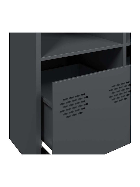 Sideboard made of Metal with Drawers Charcoal 135x39x73.5cm
