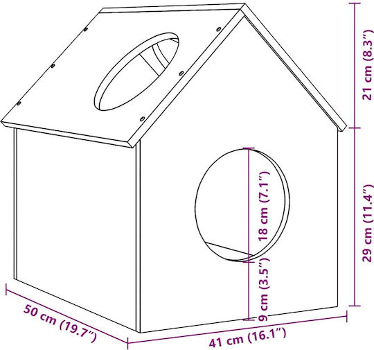 vidaXL Houses Cat White 50x41x50cm