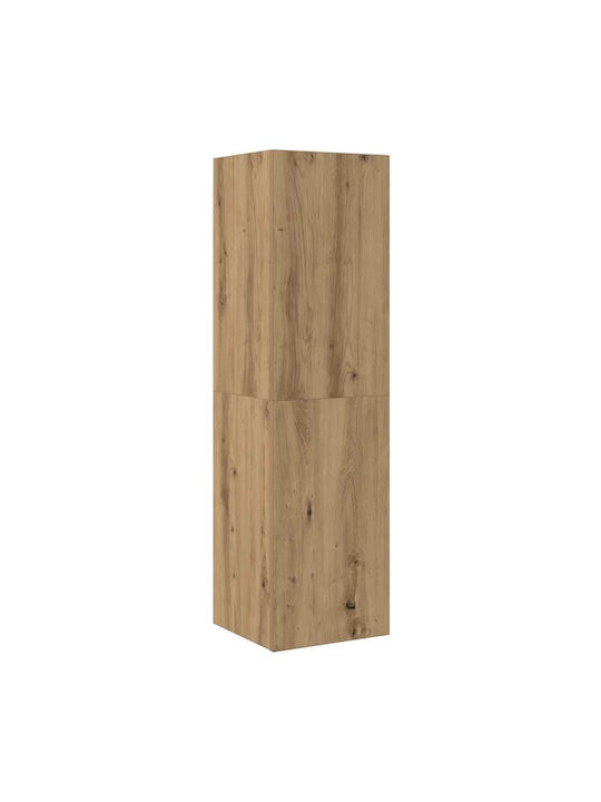 Hanging Living Room Cabinet made of Particle Board with Lighting Brown 30.5x30x110cm