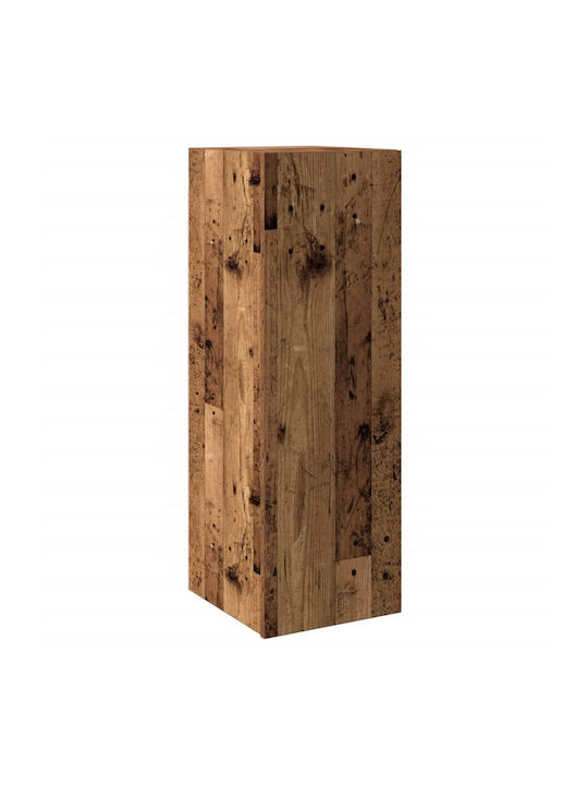 Hanging Living Room Cabinet made of Particle Board with Lighting Brown 30.5x30x90cm