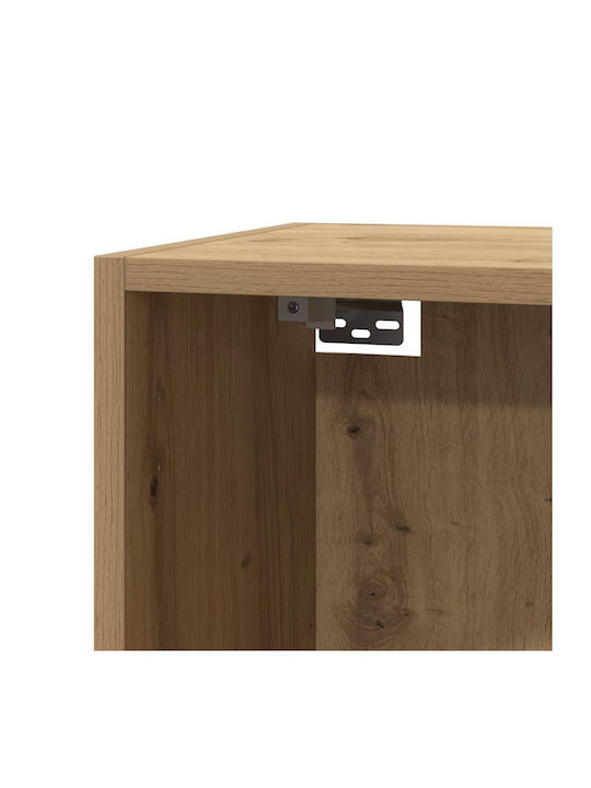 Hanging Living Room Cabinet made of Particle Board with Lighting Brown 30.5x30x110cm