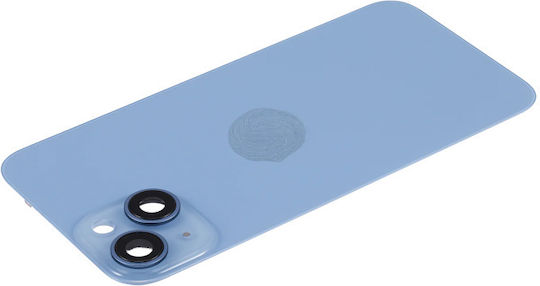 Задно стъкло стоманена плоча магнити Magsafe и камера обектив iPhone 14 Plus синьо