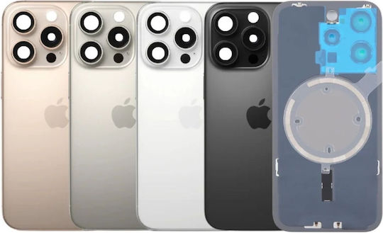 Πίσω Γυαλί Ατσάλινη Πλάκα Μαγνήτες Magsafe & Camera Lens Iphone 16 Pro Natural Titanium