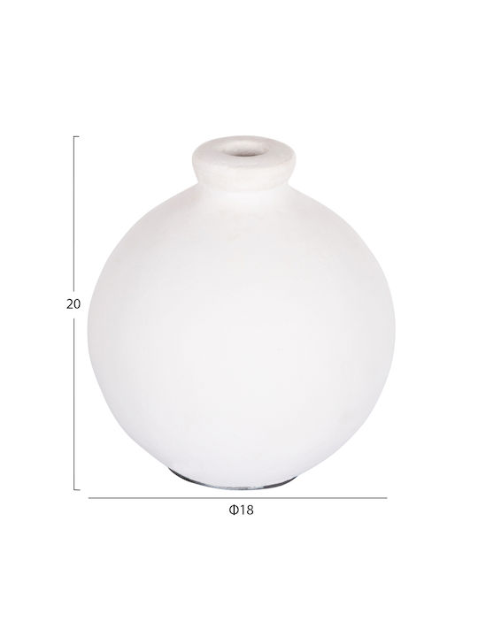 HomeMarkt Decorative Vase Clayvon White 18x20cm