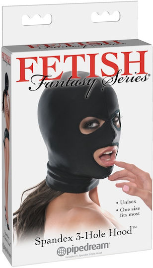 Pipedream Fetish Fantasy Serie Spandex 3-Loch-Haube BDSM Maske in Schwarz Farbe