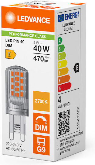 Ledvance LED-Lampe 4W für Fassung G9 Warmes Weiß 470lm