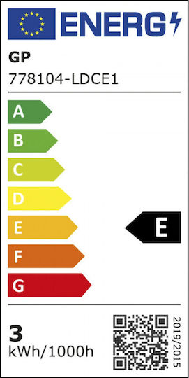 GP Batteries 078104 Λάμπα LED 2W 63.5εκ. για Ντουί E14 Θερμό Λευκό 250lm
