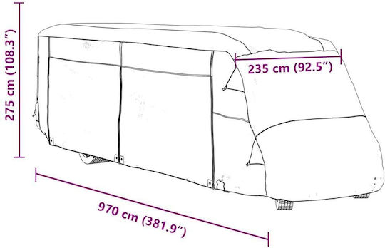 vidaXL Covers 970x235x275cm Waterproof Secured with Straps