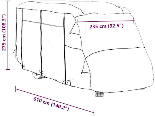vidaXL Covers 610x235x275cm Waterproof Secured with Straps