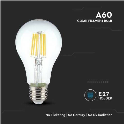 V-TAC Λάμπα LED 10W 105mm για Ντουί E27 και Σχήμα A60 Ψυχρό Λευκό 1055lm
