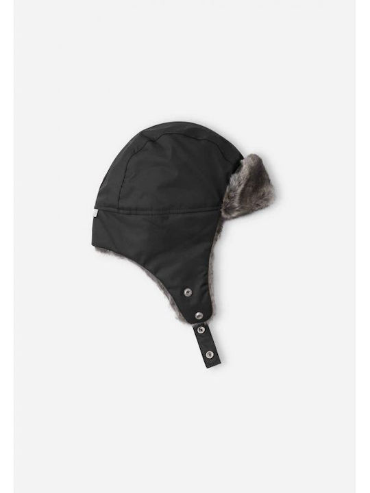 Kinder Beanie Pelzig Schwarz