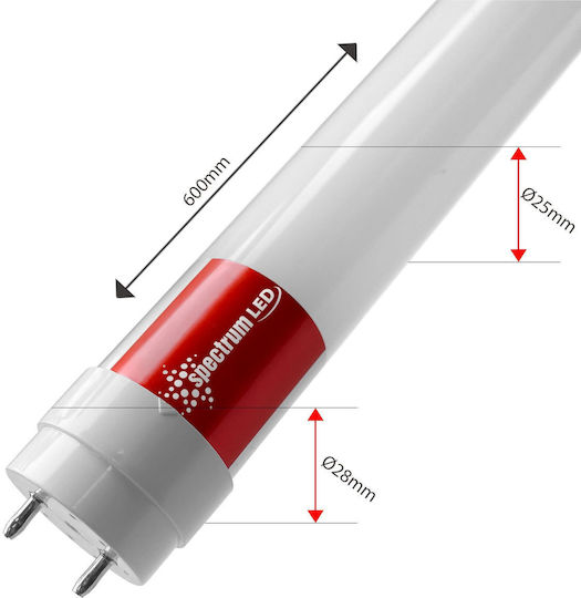 Spectrum LED Bulb 8.5W Fluorescent Type 60εκ. for Socket G13 and Shape T8 Natural White