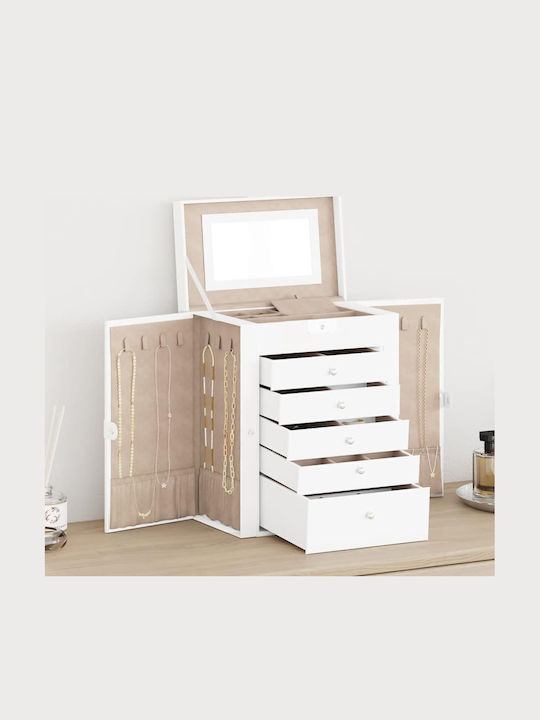 vidaXL Velvet Jewellery Box with White Mirror