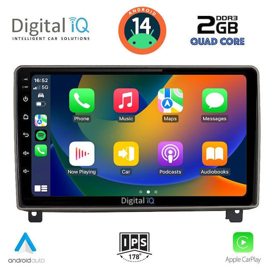 Digital IQ Auto-Audiosystem für Peugeot 407 2004-2011 (Bluetooth/USB/AUX/WiFi/GPS/Apple-Carplay/Android-Auto) mit Touchscreen 9"