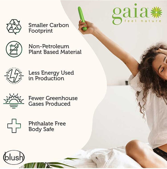 Gaia Mini Κλασικός Δονητής 17.78cm Green