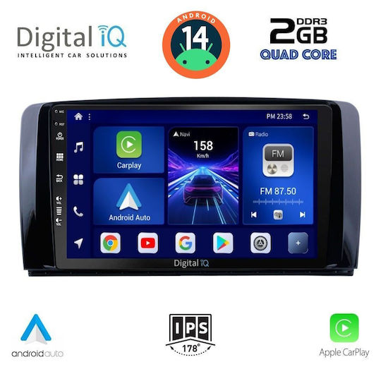 Digital IQ Ηχοσύστημα Αυτοκινήτου για Mercedes-Benz R-Class 2006-2015 (Bluetooth/USB/AUX/WiFi/GPS/Apple-Carplay/Android-Auto) με Οθόνη Αφής 9"