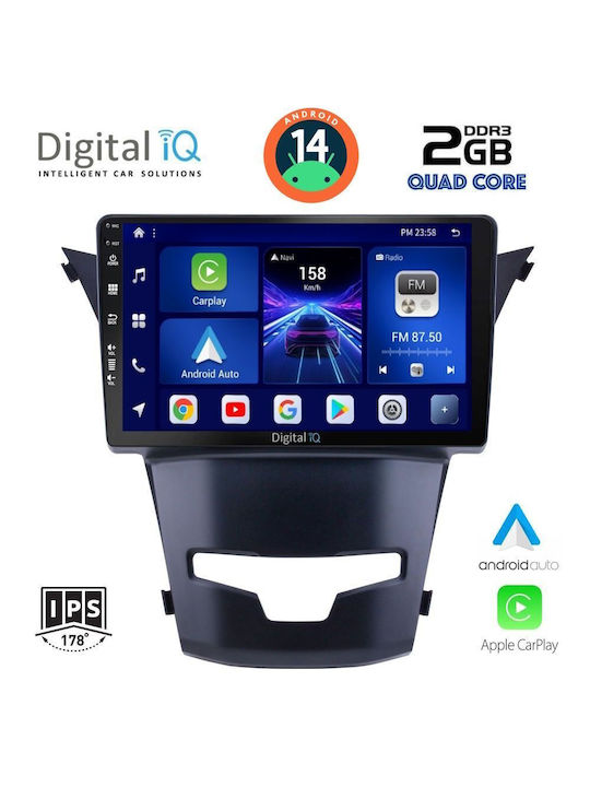 Digital IQ Car Audio System for Daewoo Korando Ssangyong Korando 2014 (Bluetooth/USB/AUX/WiFi/GPS/Apple-Carplay/Android-Auto) with Touch Screen 9"