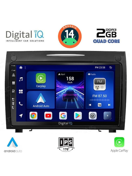 Digital IQ Car Audio System for Mercedes-Benz SLK 2004-2010 (Bluetooth/USB/AUX/WiFi/GPS/Apple-Carplay/Android-Auto) with Touch Screen 9"