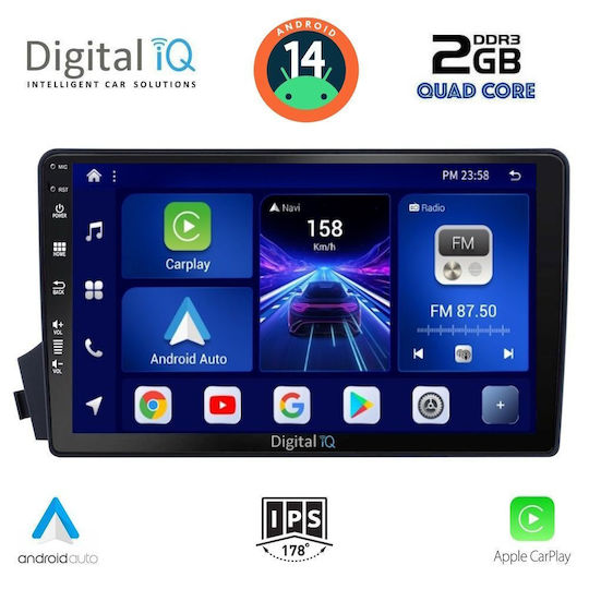 Digital IQ Ηχοσύστημα Αυτοκινήτου για Ssangyong Kyron 2006-2015 (Bluetooth/USB/AUX/WiFi/GPS/Apple-Carplay/Android-Auto) με Οθόνη Αφής 9"