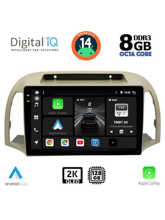 Digital IQ Sistem Audio Auto pentru Nissan Micra 2002-2010 (Bluetooth/USB/AUX/WiFi/GPS/Apple-Carplay/Android-Auto) cu Ecran Tactil 9"