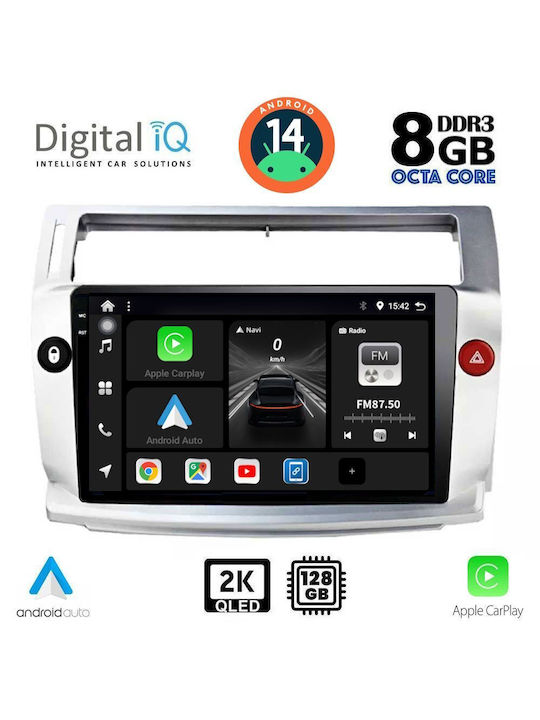 Digital IQ Sistem Audio Auto pentru Citroen C4 2004-2011 (Bluetooth/USB/AUX/WiFi/GPS/Apple-Carplay/Android-Auto) cu Ecran Tactil 9"