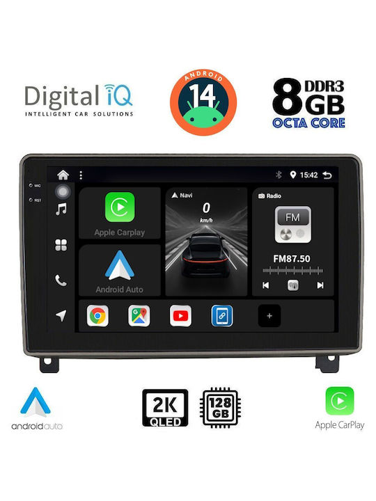 Digital IQ Car Audio System for Peugeot 407 2004-2011 (Bluetooth/USB/AUX/WiFi/GPS/Apple-Carplay/Android-Auto) with Touch Screen 9"