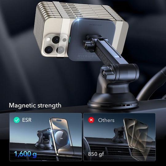 ESR Car Mobile Mount with Magnet and Wireless Charging MagSafe Black