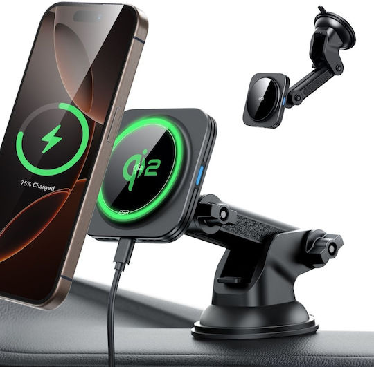 ESR Car Mobile Mount with Magnet and Wireless Charging MagSafe Black